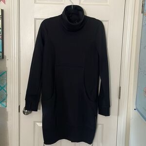 Athleta Cozy Karma Funnel Neck Dress Small NWOT Black